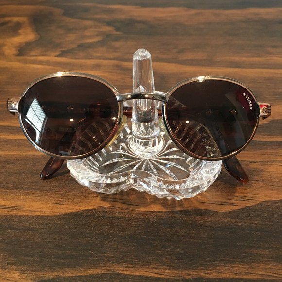 Sting Accessories - Vintage Sting Italian Tortoiseshell Oval Sunglasses 90's Y2K Style